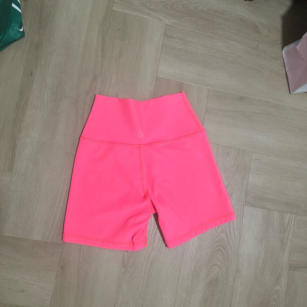 Aerie Neon Pink High-Waisted Bike Shorts